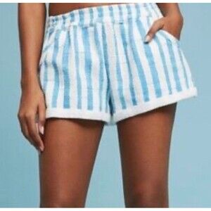 Anthropologie  Lilka Blue & White Stripe Shorts Size Small